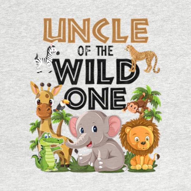 Uncle Of The Wild One Birthday 1st Safari Jungle Family by Eduardo